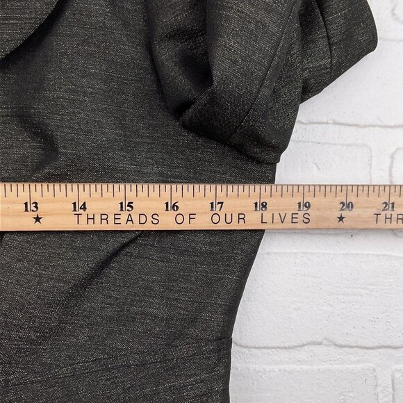 Le Suit  Women 4 Black White Flecked Peplum Polyester Classic Career Party Flaws - Picture 6 of 16